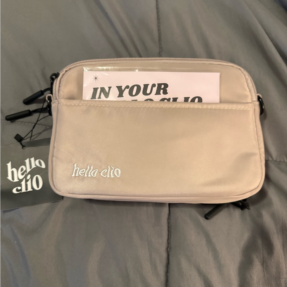 Hello Clio tan kindle crossbody bag